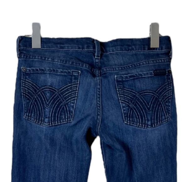 7 for All Mankind Women’s Jeans Straight Leg Slim Low Rise Medium Blue Size 27 - Picture 4 of 7